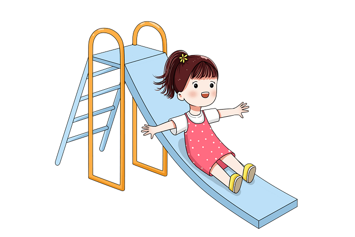 小姑娘滑滑梯动画片图标