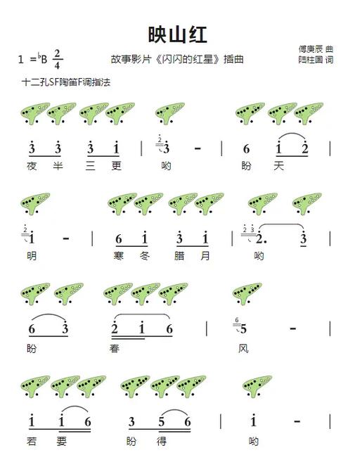 十二孔陶笛简谱大全图标