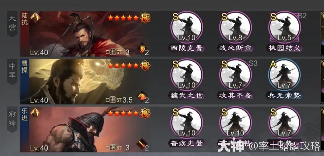 率土之滨t0队伍排行榜