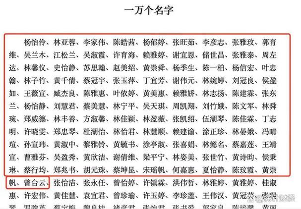 姓名大全1000个普通简单