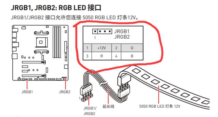 rgb线5v插12v