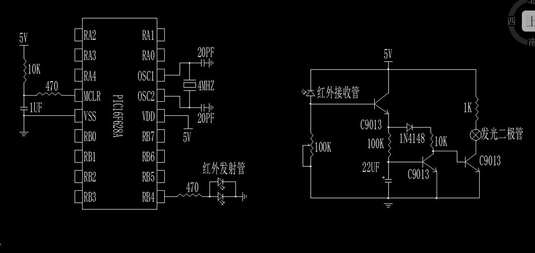 红外遥控发射与接收的原理图标
