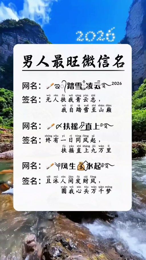 男人最旺的抖音名截图
