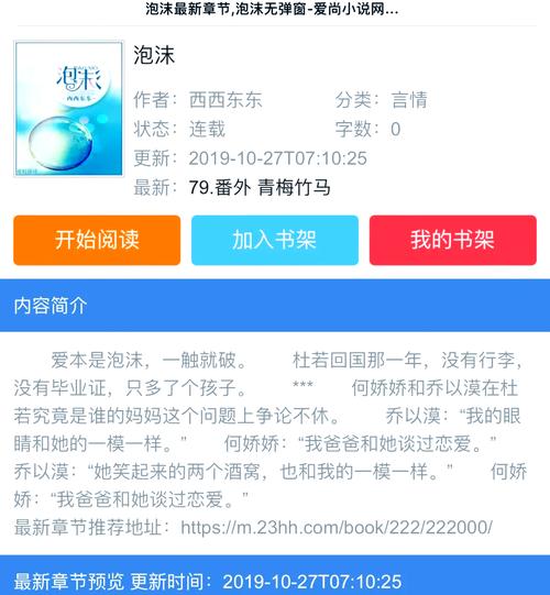 泡沫西西东东的小说