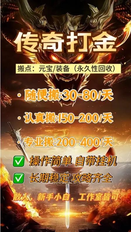 打金服传奇一天能挣多少截图