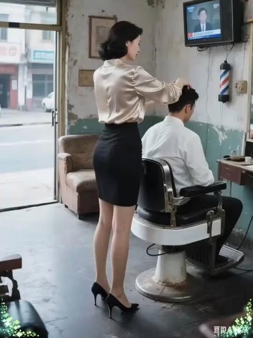 偶遇女子老式理发店理发
