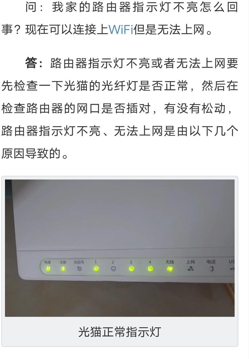 宽带显示灯不亮了,怎么办截图