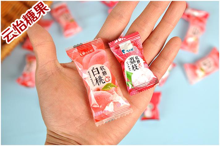 日本白桃硬糖水蜜桃味果汁夹心糖