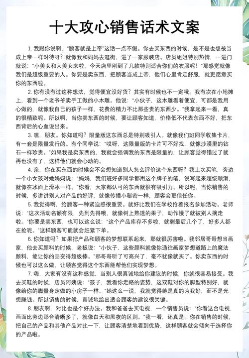 十大攻心销售话术图标