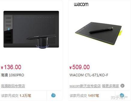 高漫1060pro和wacom