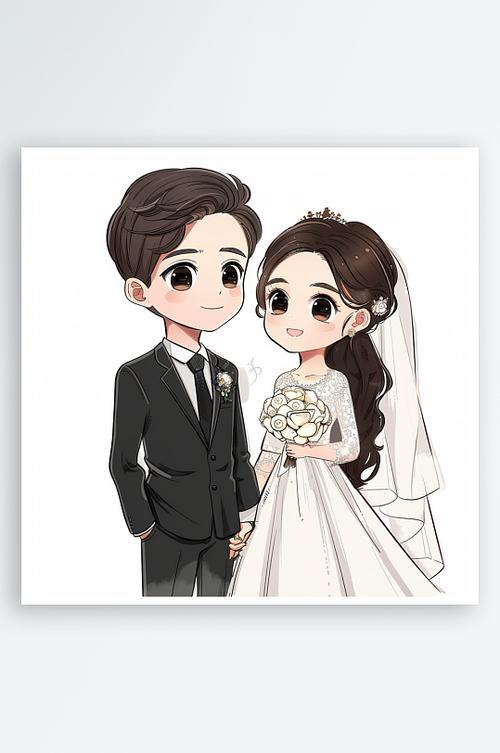 结婚卡通图片一男一女