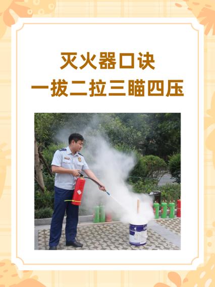 灭火器一提二拔三握四压简单说明
