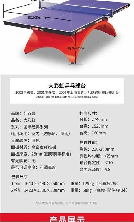 乒乓球台价格一览表