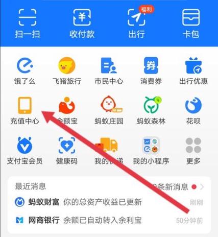 支付宝如何给手环充值图标