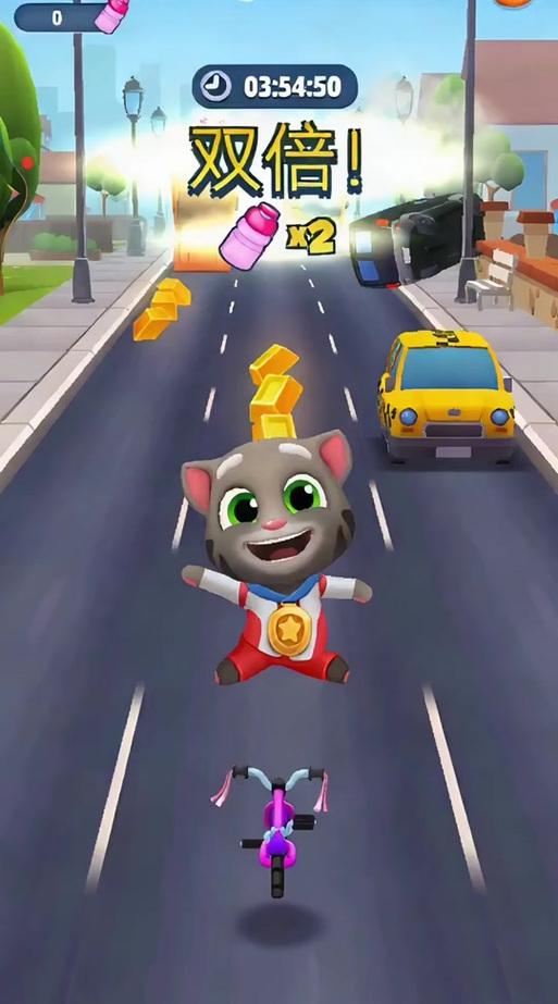 汤姆猫跑酷,自行车