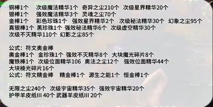 附魔1-450攻略及材料