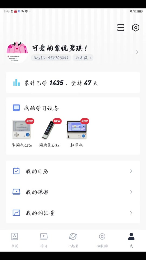 百词斩打卡记录截图