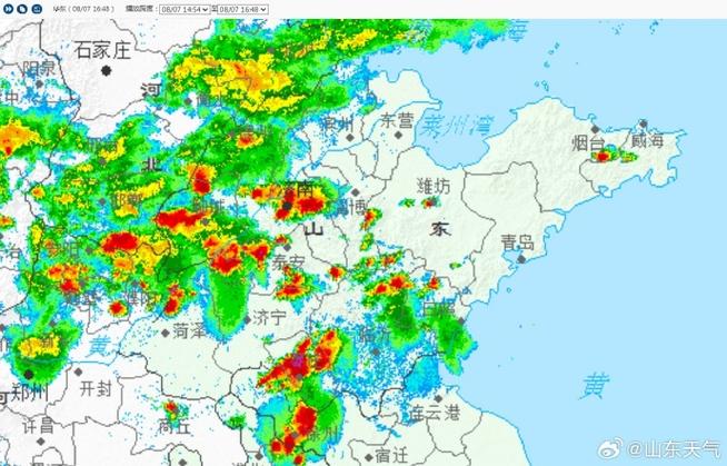 山东天气雷达图
