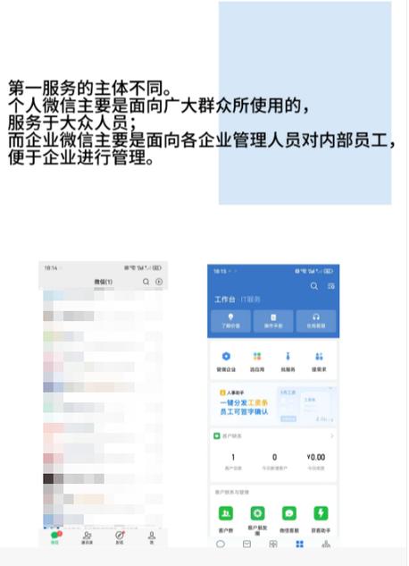 企业号微信和普通微信的区别游戏截图