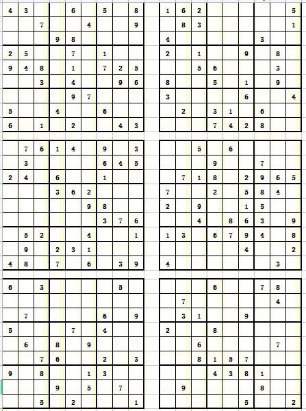 数独9x9九宫格题目