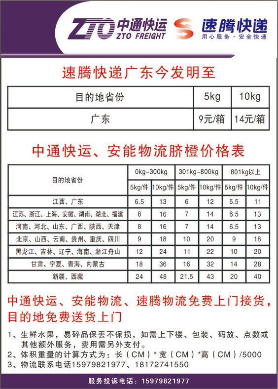 中通快递寄件收费标准图标
