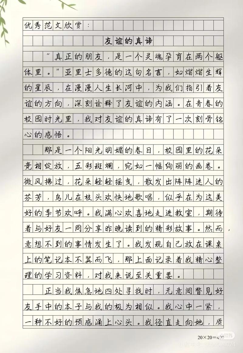 美好从友谊开始作文截图