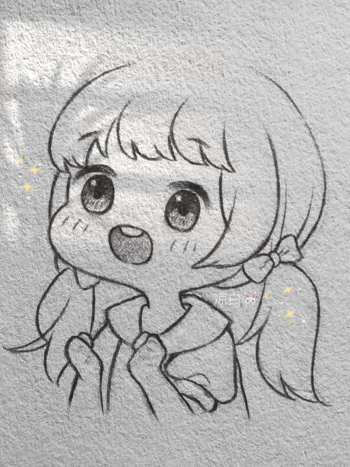 少女画铅笔画图标