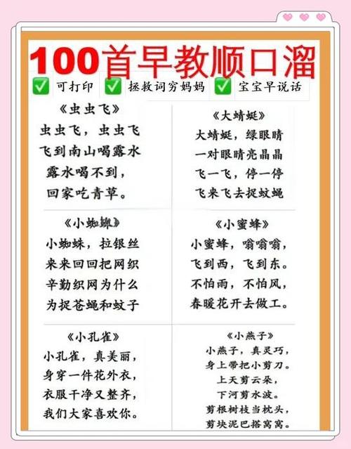1～3岁宝宝早教顺口溜截图