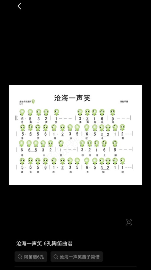 陶笛谱6孔 简单图标