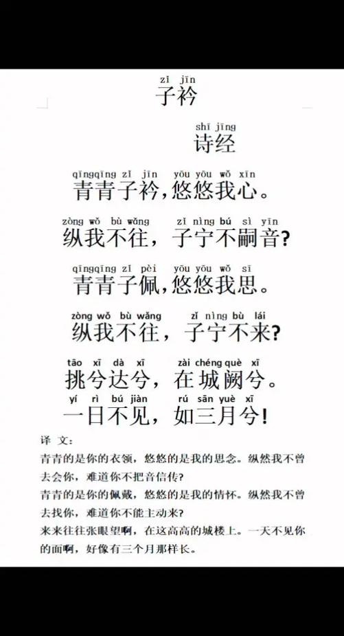 《子衿》全诗