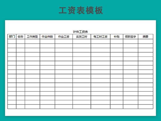 计件工资核算明细表