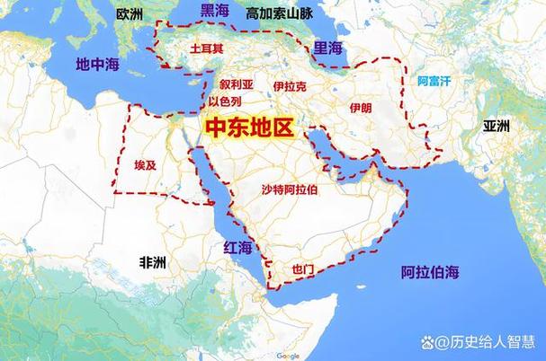 中东地图高清版大图 中文版