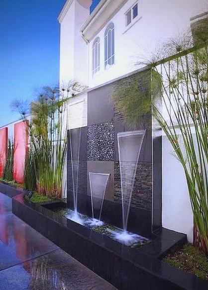 花园水景墙设计实景图