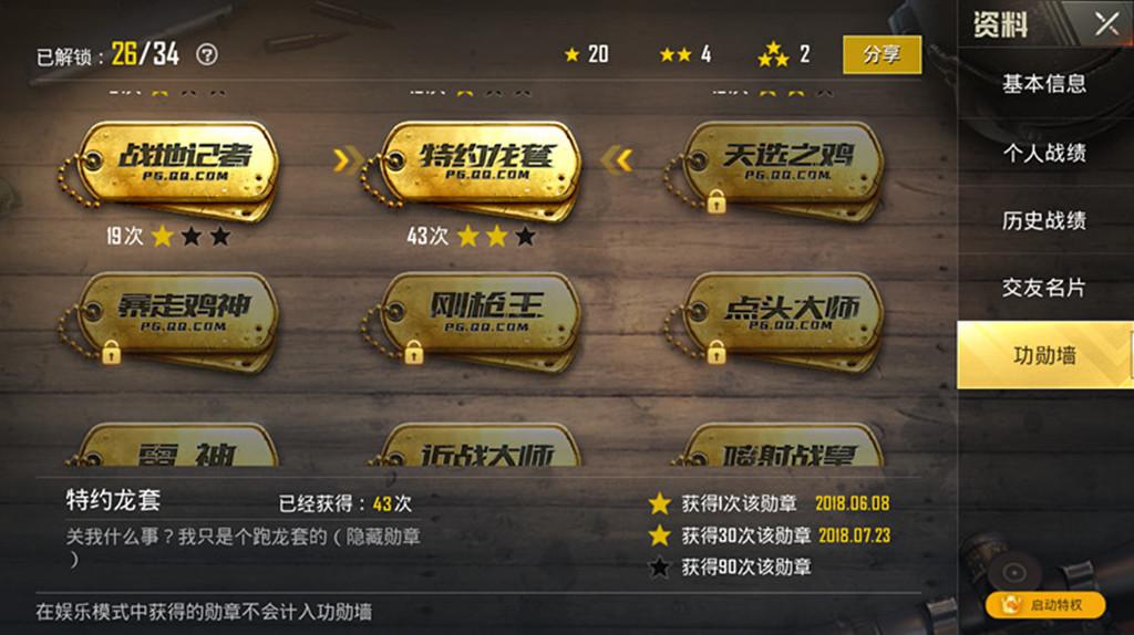 和平精英功勋墙获得条件图标