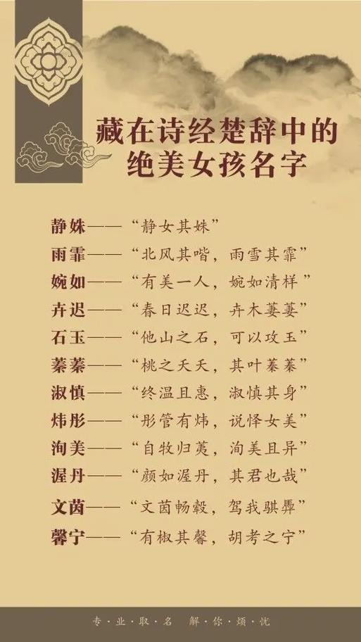 诗经中的女孩灵动名字1500个
