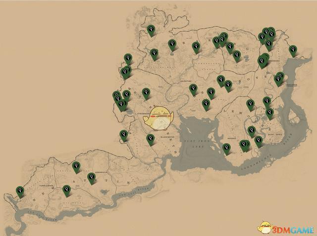 荒野大镖客2彩蛋大全地图