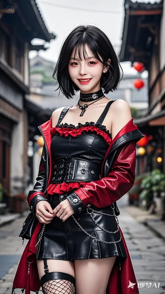 女生朋克风打扮截图