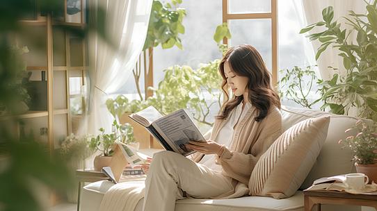 女人看书发朋友圈幽默截图
