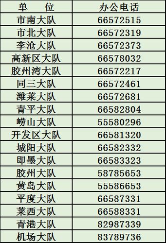 交通队咨询电话缩略图