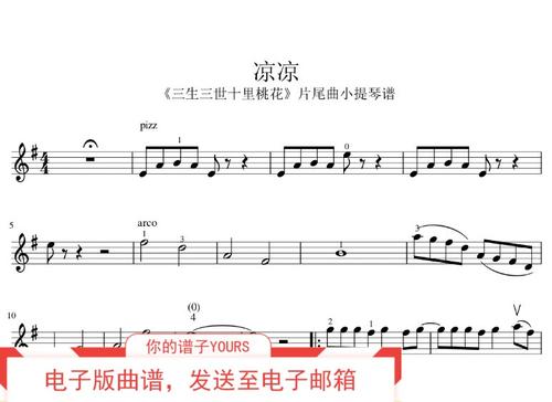 凉凉五线谱小提琴