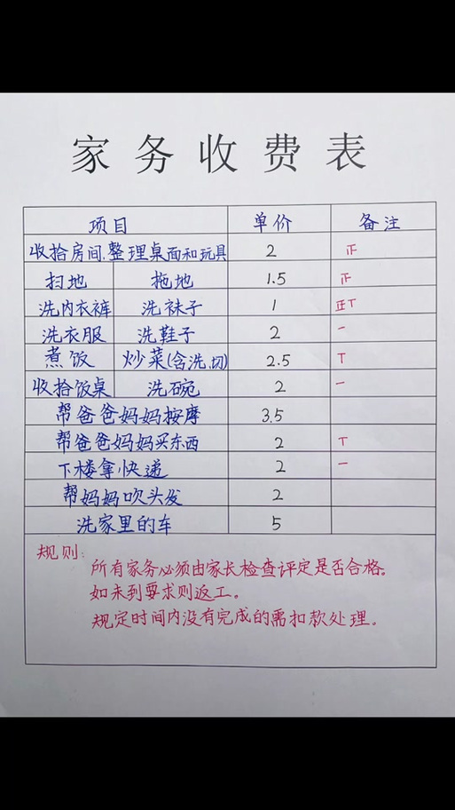 做家务清单