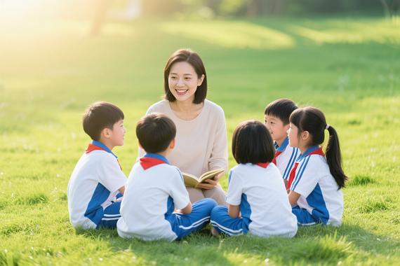 走进课堂给孩子们讲课