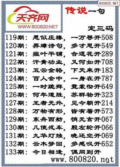 今日福彩全部字谜总汇