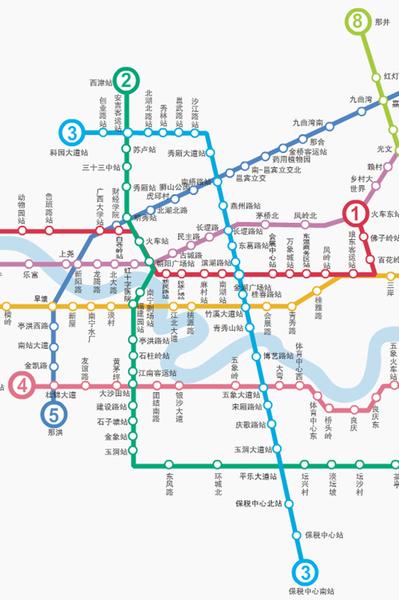 南宁地铁3号线全程线路图