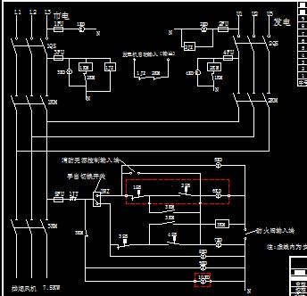 消防风机双电源控制箱接线图图标