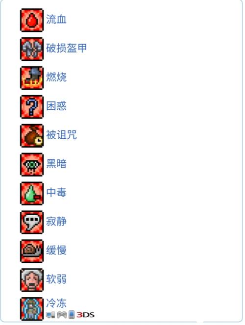 泰拉瑞亚无尽buff图标