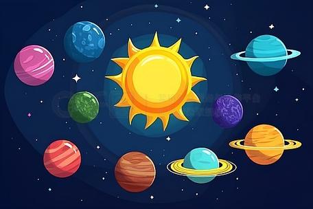 九大行星卡通画
