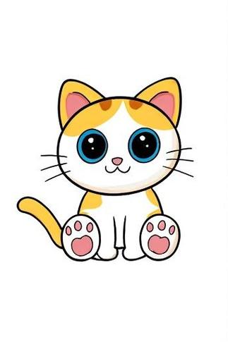 呆萌可爱小猫画