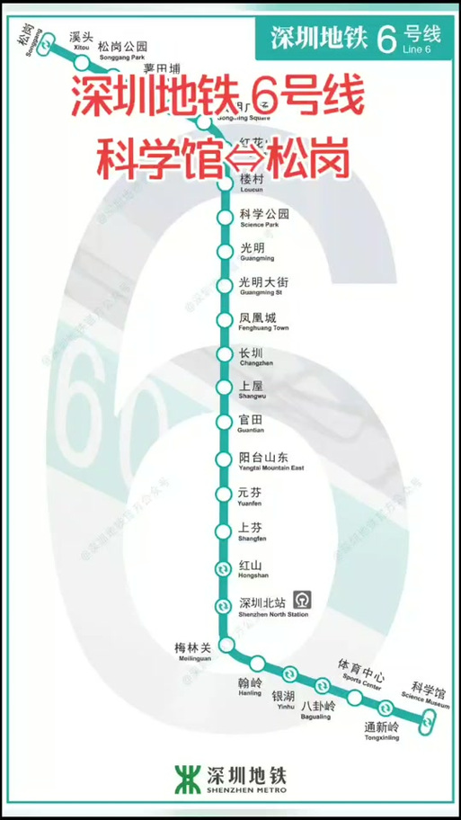 深圳地铁6号线站点图