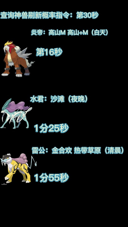 宝可梦神兽调整刷新率指令截图